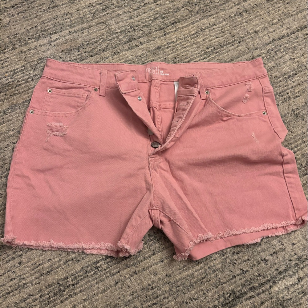 Time and Tru Pink Jean Shorts